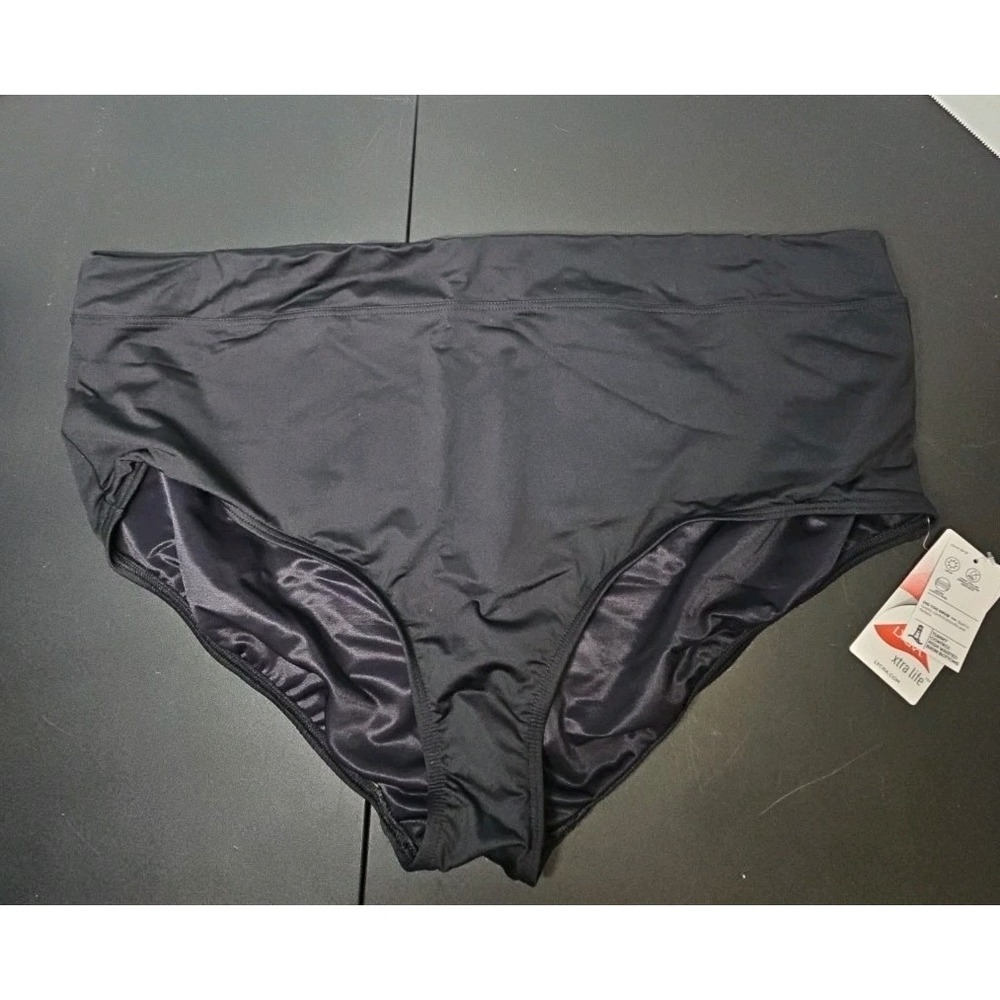 Lands' End Women's bikini bottom Plus Size 24 High Waist Swim black